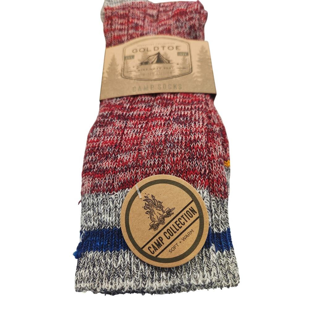 GoldToe Men's Light Cushion Camp Socks Soft Socks for Winter Size 6-12.5, 2 Pair